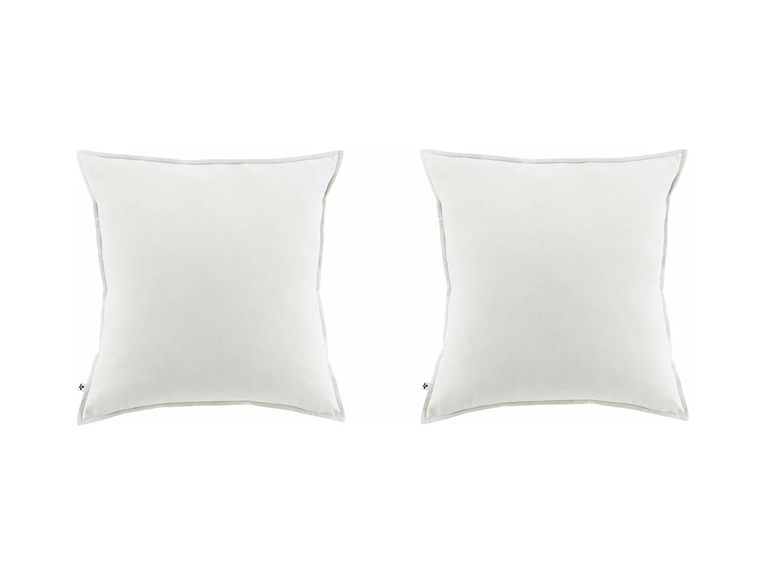 Lot de 2 taies d'oreiller flanelle blanc 63x63 cm
