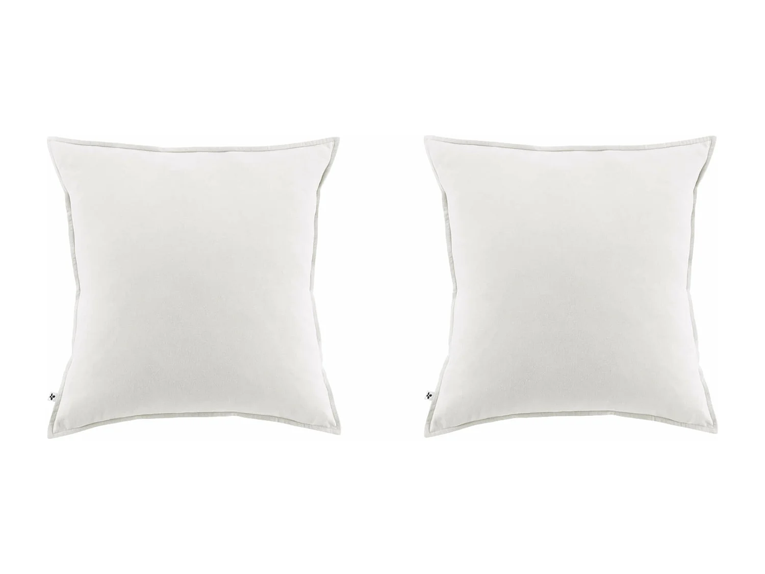 Lot de 2 taies d'oreiller flanelle blanc 63x63 cm