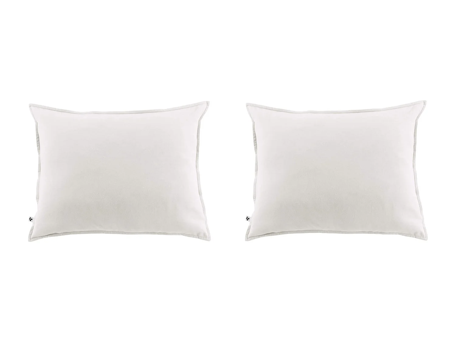 Lot de 2 taies d'oreiller flanelle blanc 63x63 cm