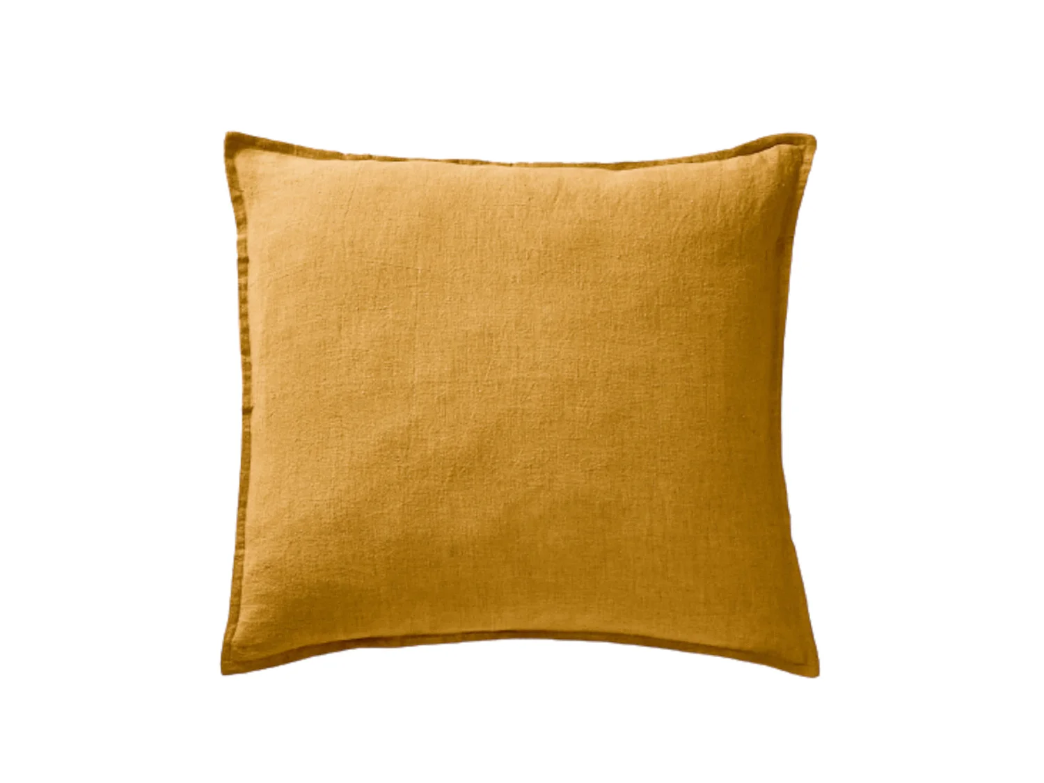 Taie d'oreiller lin lavé jaune foncé 60x60