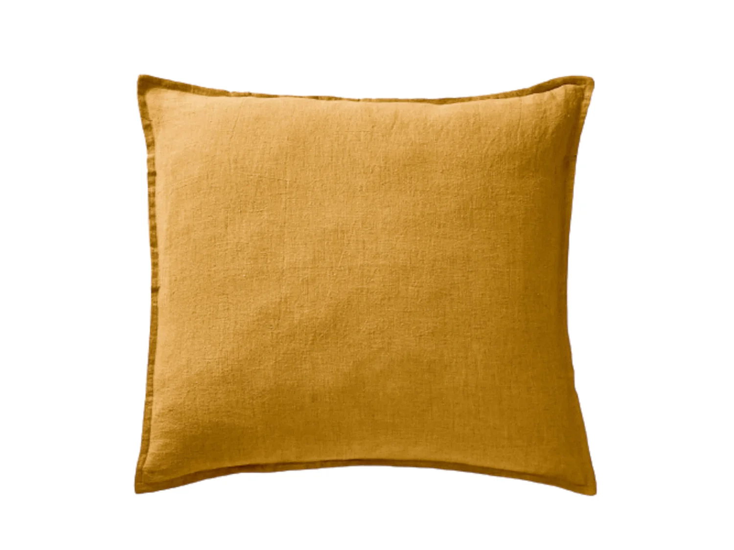 Taie d'oreiller lin lavé jaune foncé 60x60