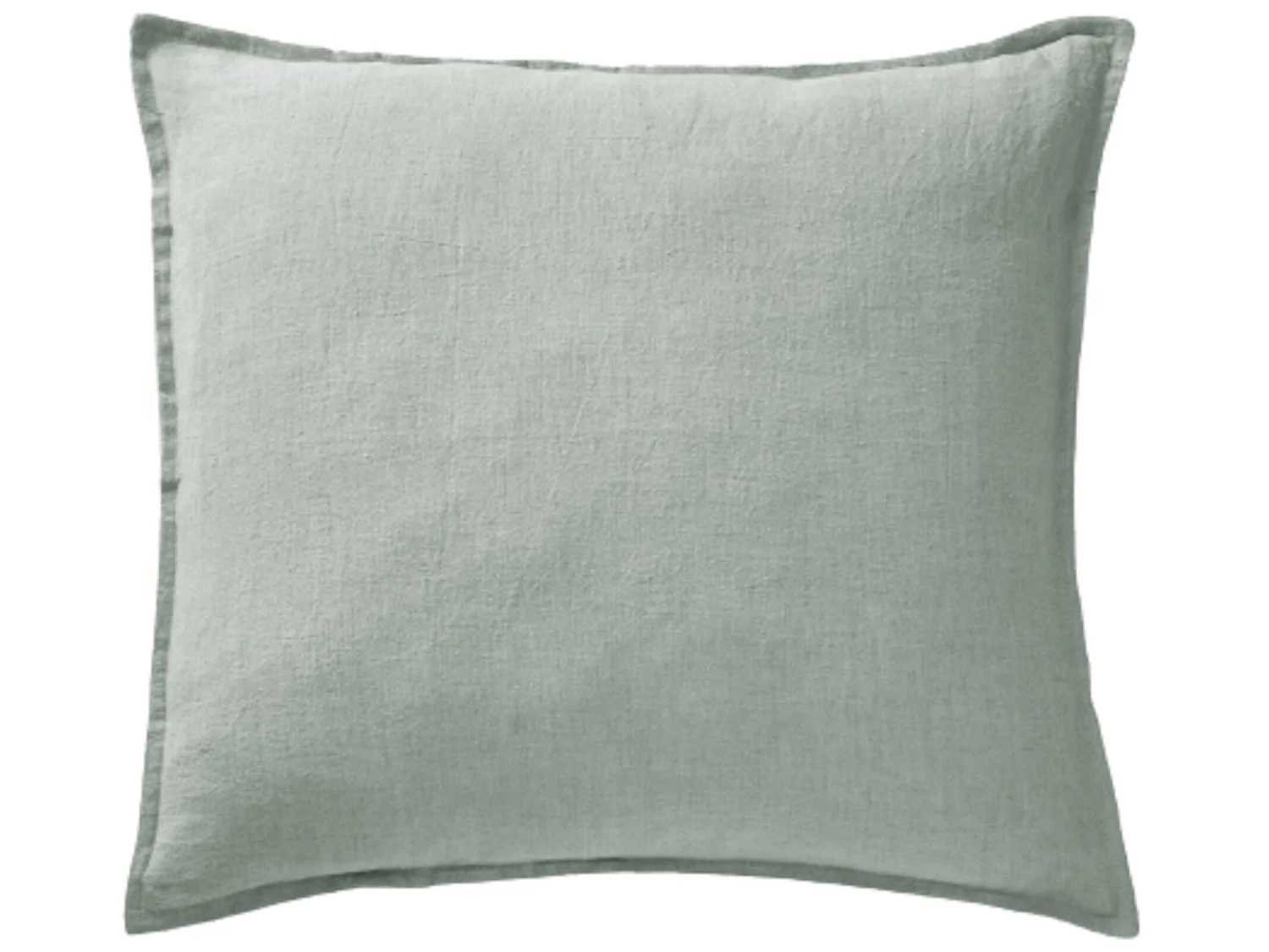 Taie d'oreiller lin lavé vert 60x60