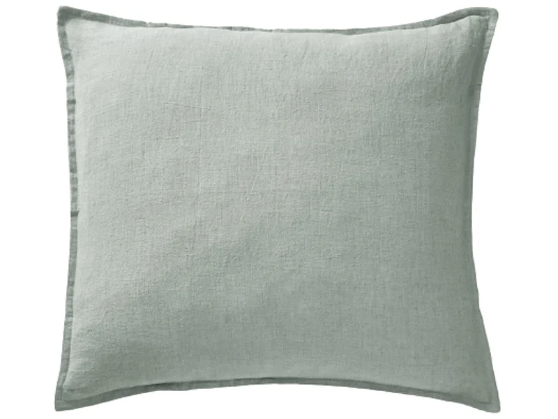 Taie d'oreiller lin lavé vert 60x60