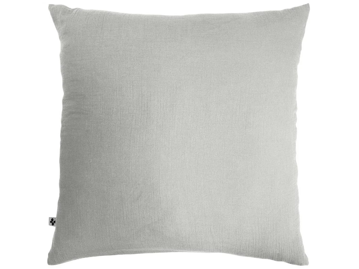 Taie d'oreiller double gaze de coton gris 60x60 cm