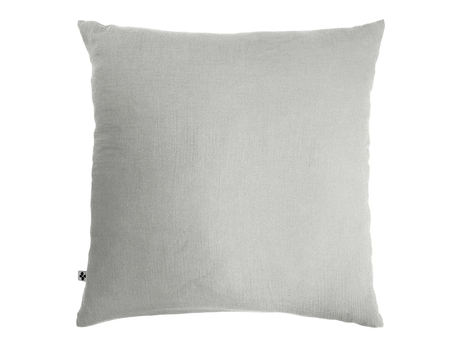 Taie d'oreiller double gaze de coton gris 60x60 cm