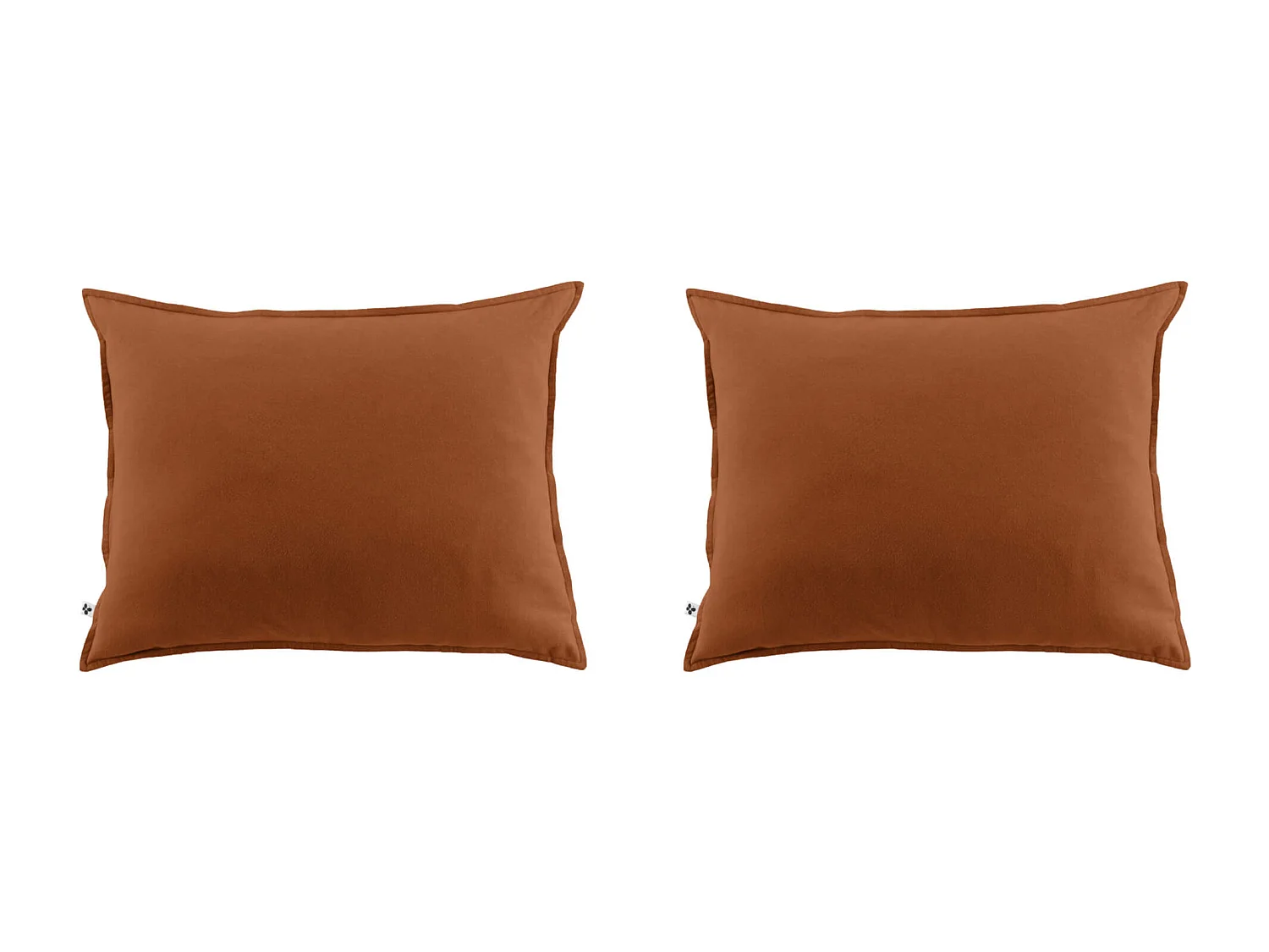 Lot de 2 taies d'oreiller flanelle orange 50x70 cm