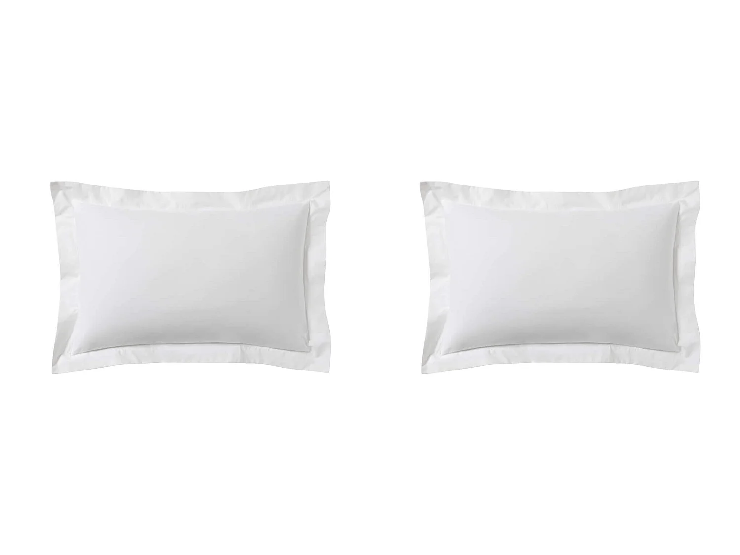 Lot de 2 taies d'oreillers blanc 100% coton 50x70 cm