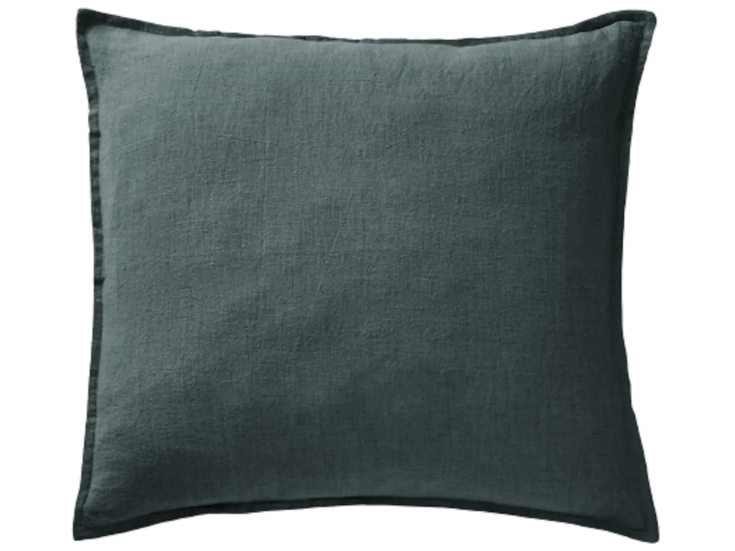 Taie d'oreiller lin lavé gris foncé 60x60