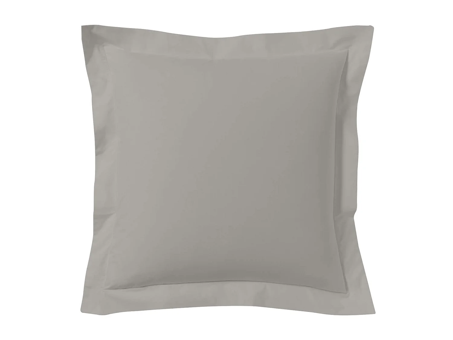 Lot de 2 taies d'oreillers gris mastic 100% coton 65x65