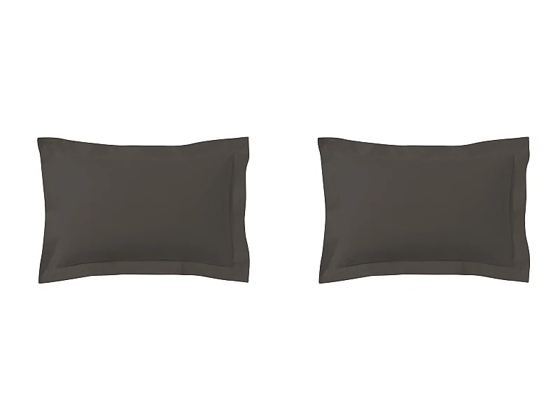 Lot de 2 taies d'oreillers zinc 100% coton 50x70 cm