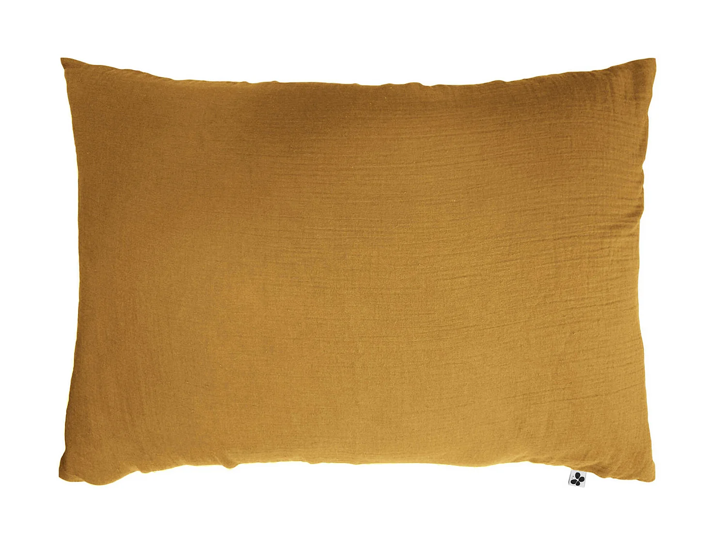 Taie d'oreiller double gaze de coton jaune safran 50x70 cm