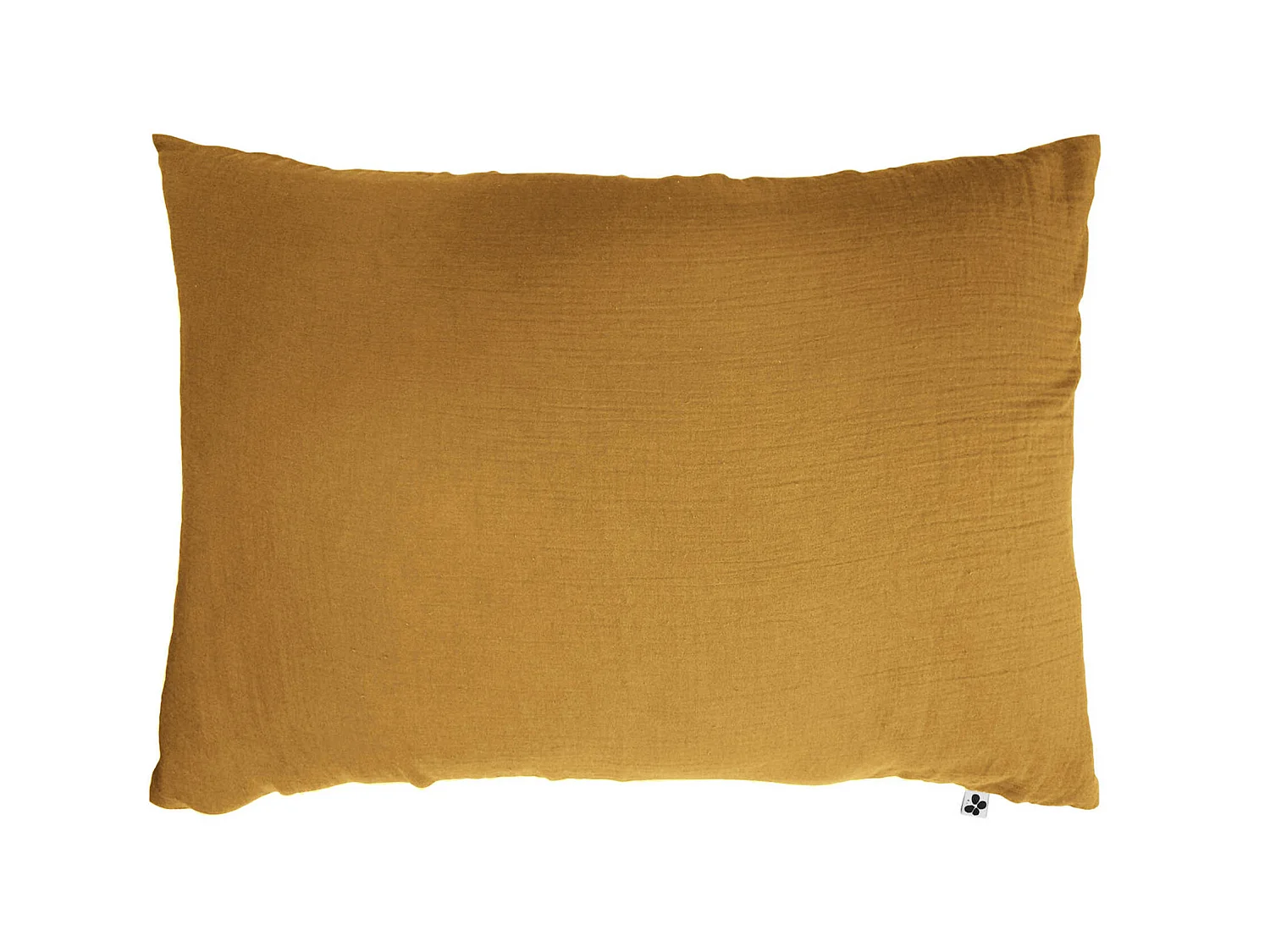 Taie d'oreiller double gaze de coton jaune safran 50x70 cm