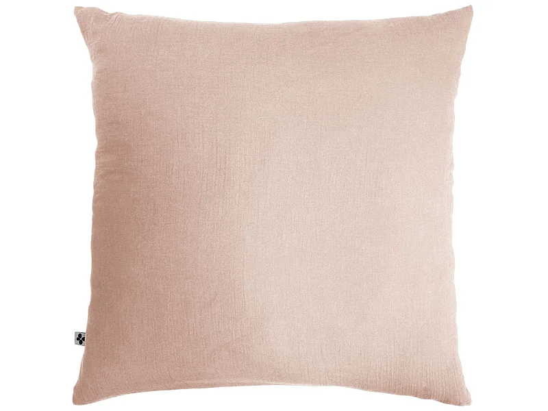 Taie d'oreiller double gaze de coton rose 60x60 cm