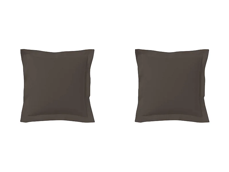 Lot de 2 taies d'oreillers zinc 100% coton 65x65 cm