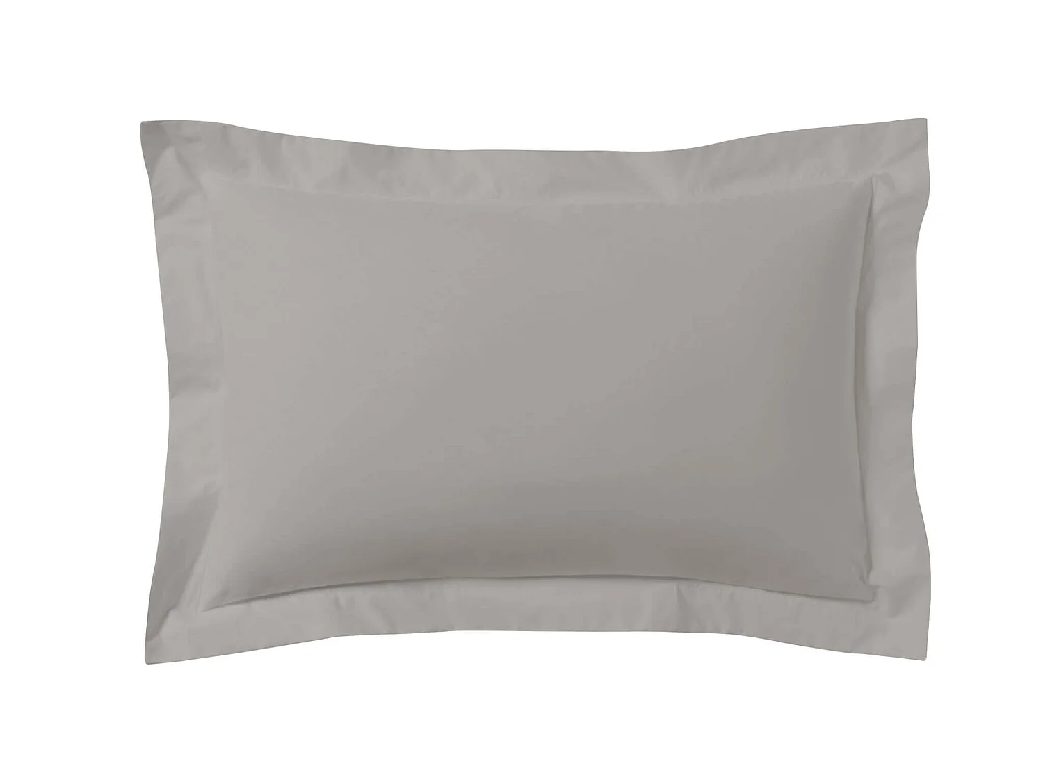 Lot de 2 taies d'oreillers gris mastic 100% coton 50x70