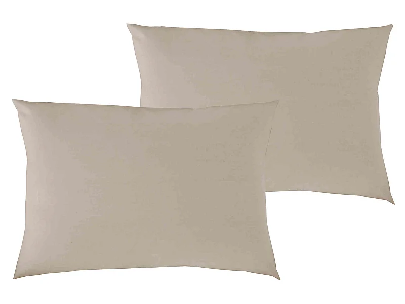 Lot de 2 taies d'oreiller bébé coton bio taupe 40x60