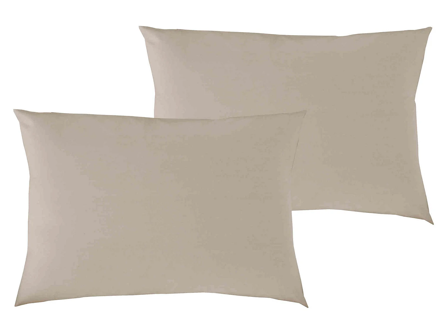 Lot de 2 taies d'oreiller bébé coton bio taupe 40x60