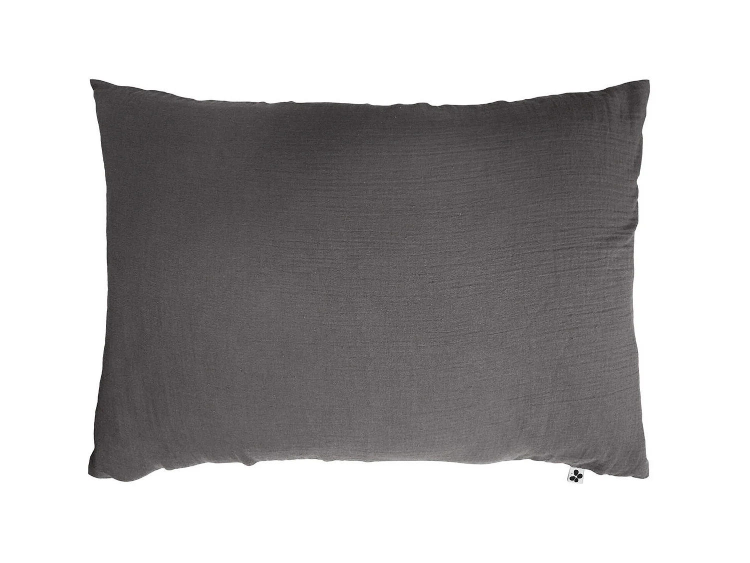 Taie d'oreiller double gaze de coton gris anthracite 50x70 cm