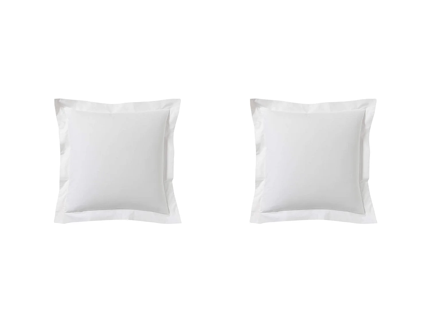 Lot de 2 taies d'oreillers blanc 100% coton 65x65 cm