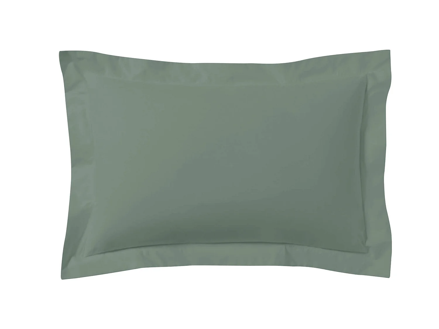 Lot de 2 taies d'oreillers vert de gris 100% coton 50x70 cm