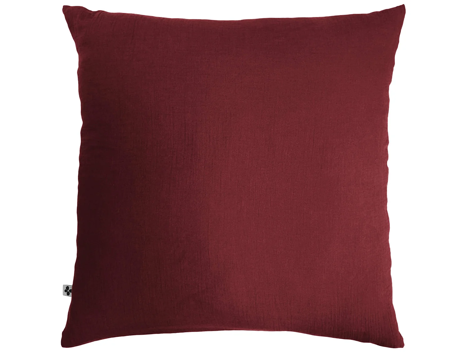 Taie d'oreiller double gaze de coton bordeaux 60x60 cm