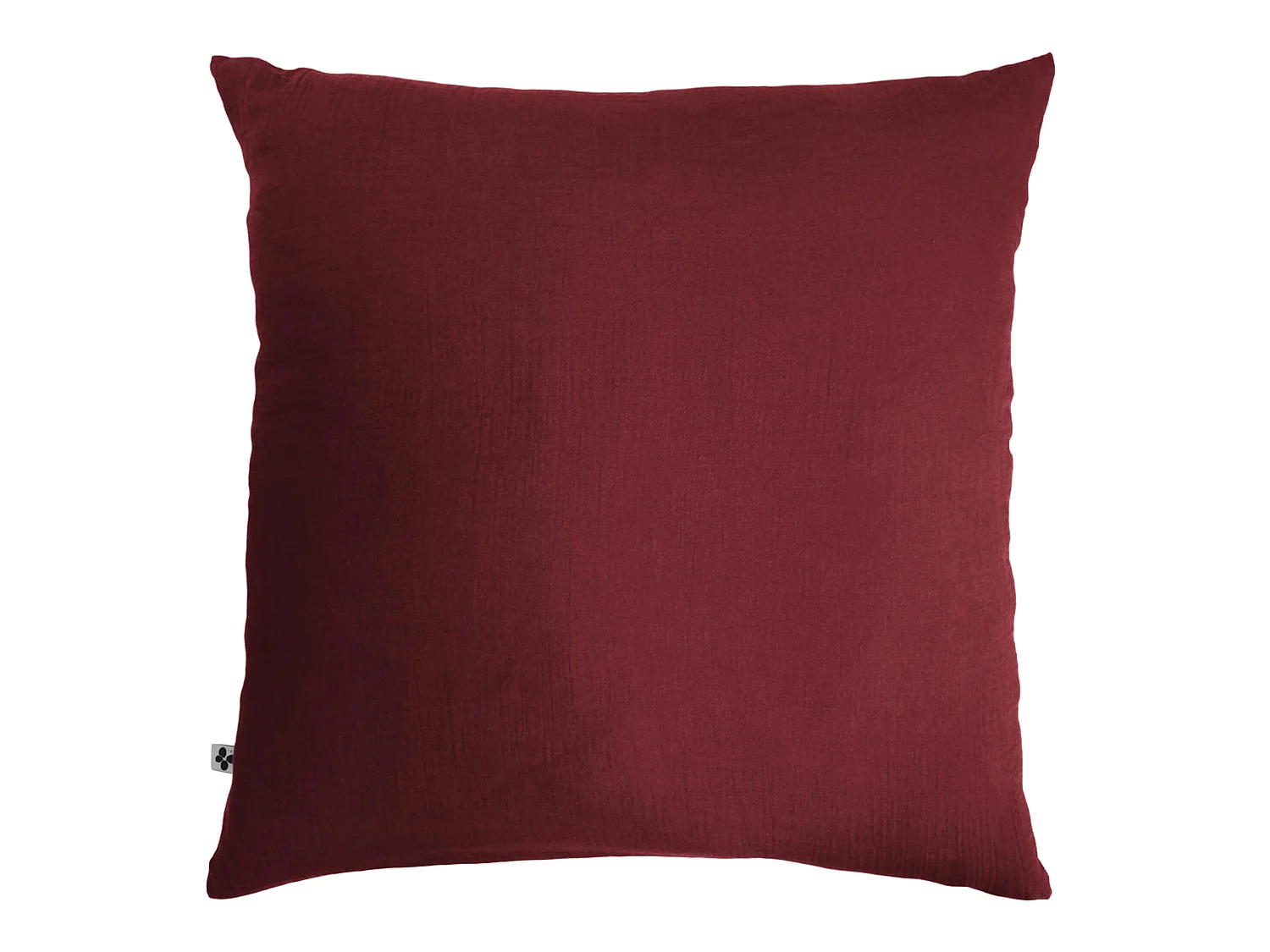 Taie d'oreiller double gaze de coton bordeaux 60x60 cm