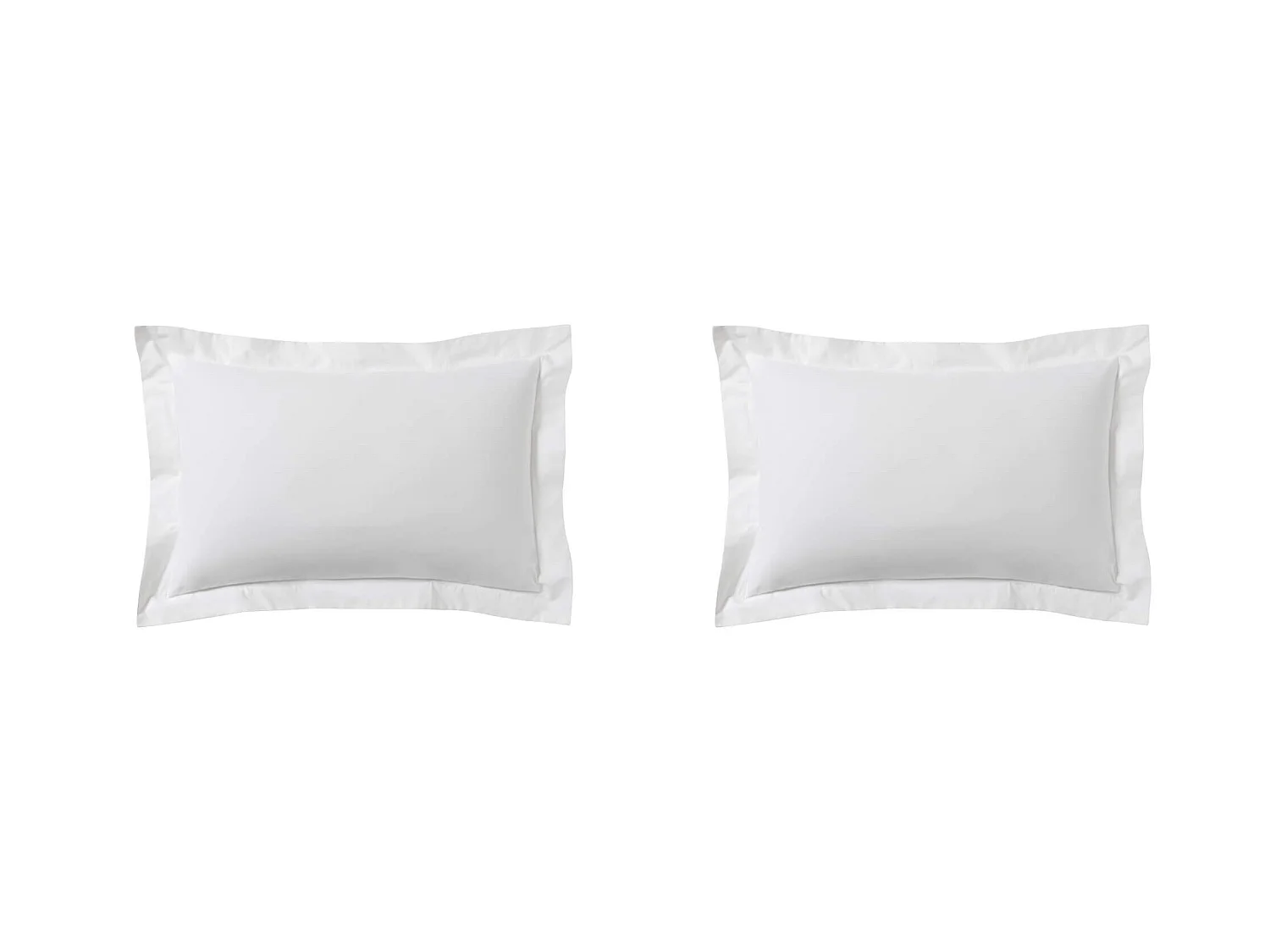 Lot de 2 taies d'oreillers blanc 100% coton biologique 50x70
