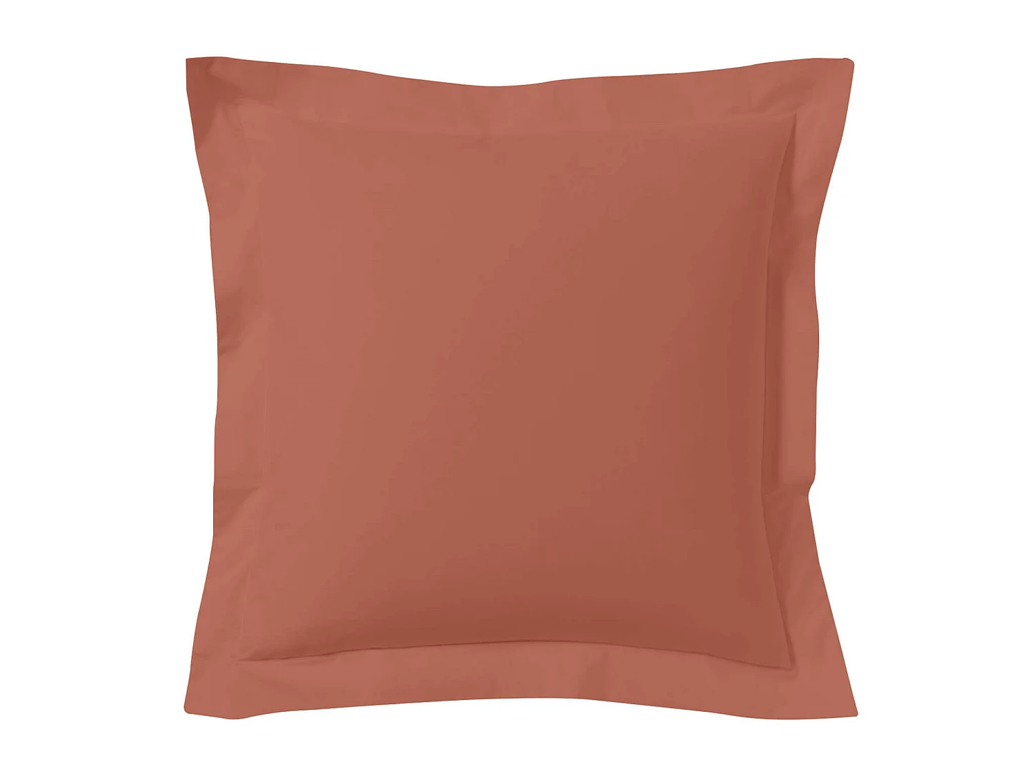 Lot de 2 taies d'oreillers terracotta 100% coton 65x65 cm