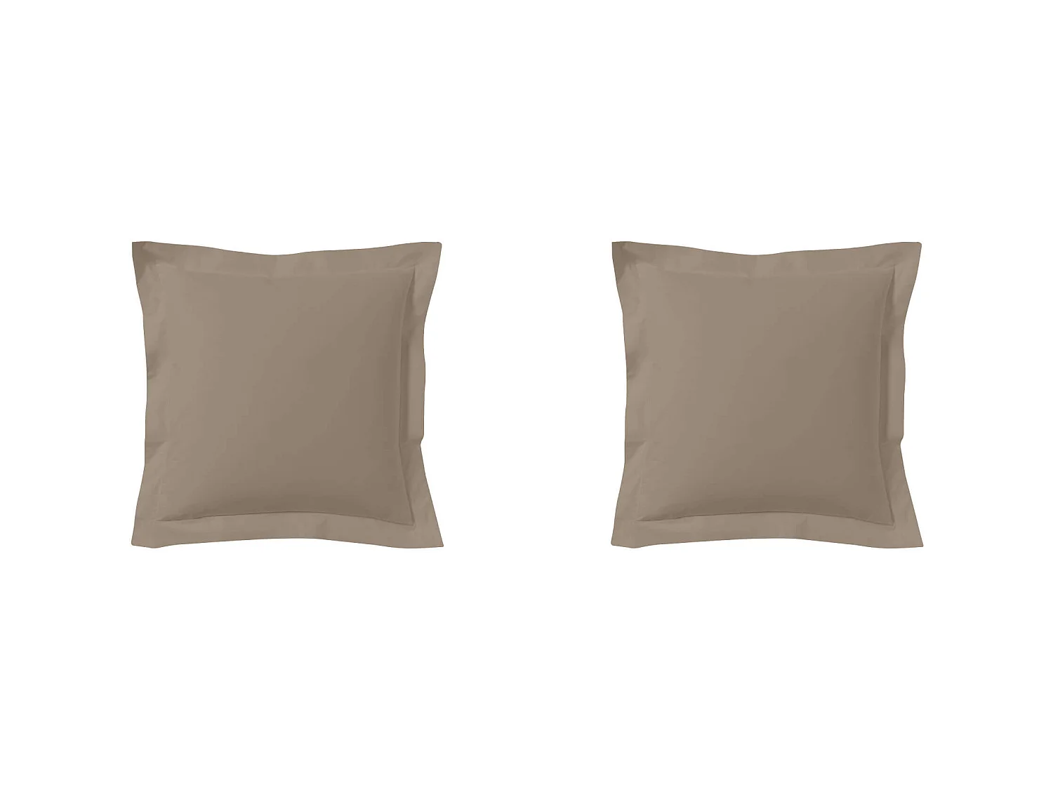 Lot de 2 taies d'oreillers biscuit 100% coton 65x65 cm