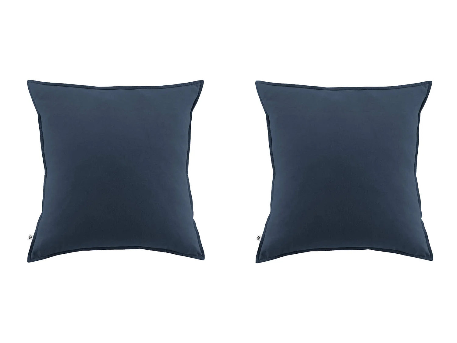 Lot de 2 taies d'oreiller flanelle marine 63x63 cm