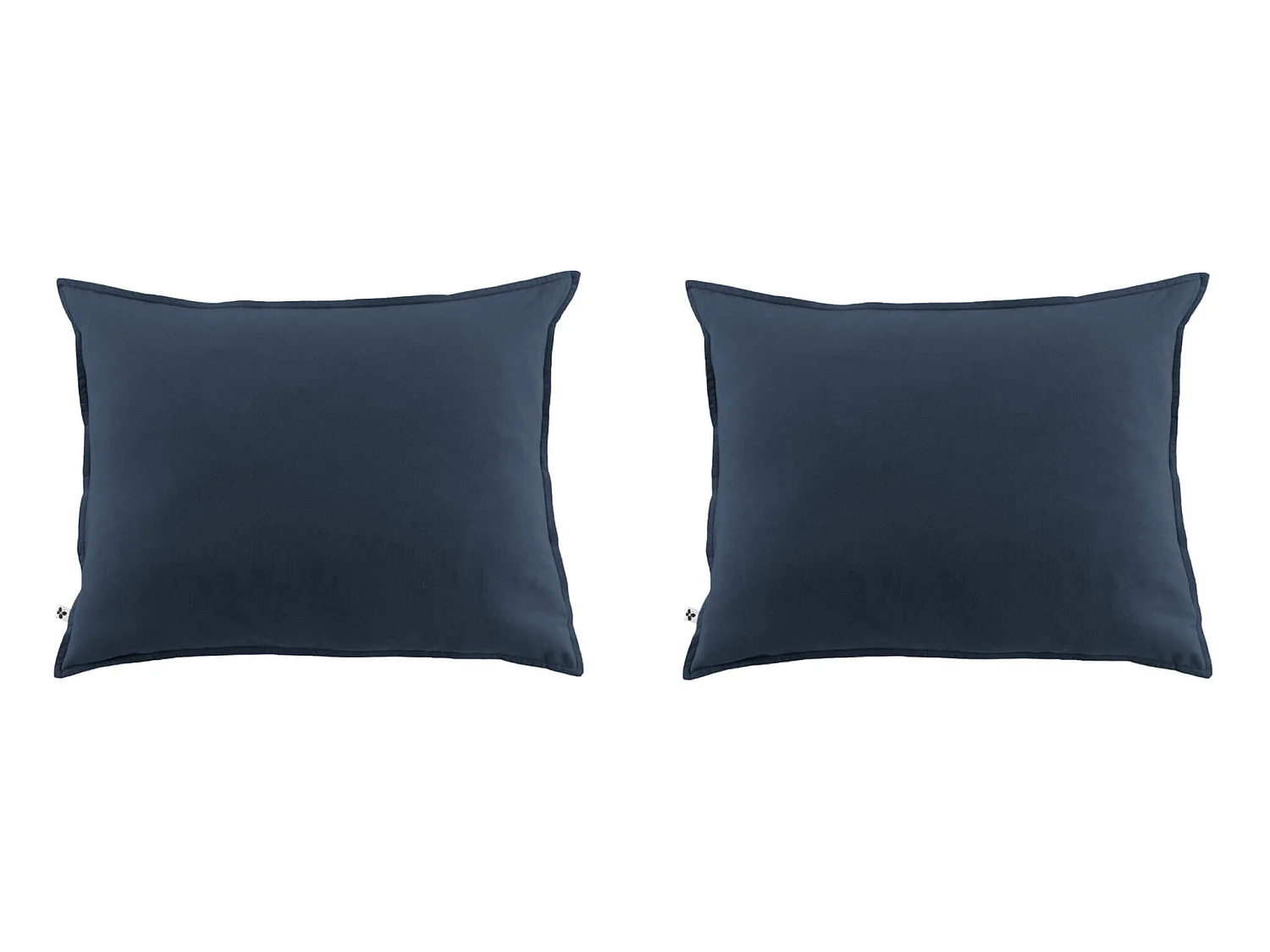 Lot de 2 taies d'oreiller flanelle marine 63x63 cm
