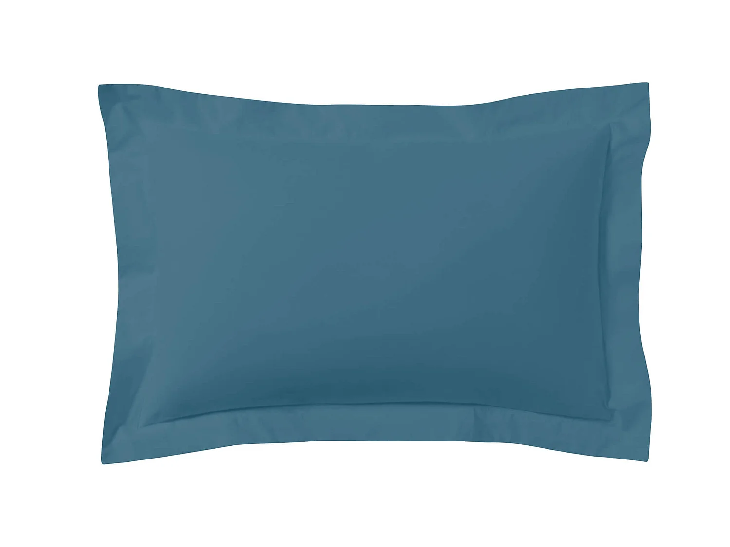 Lot de 2 taies d'oreillers bleu minéral 100% coton biologique 50x70 cm