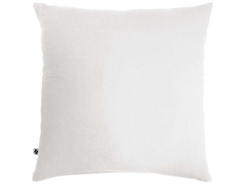 Taie d'oreiller double gaze de coton blanc 60x60 cm