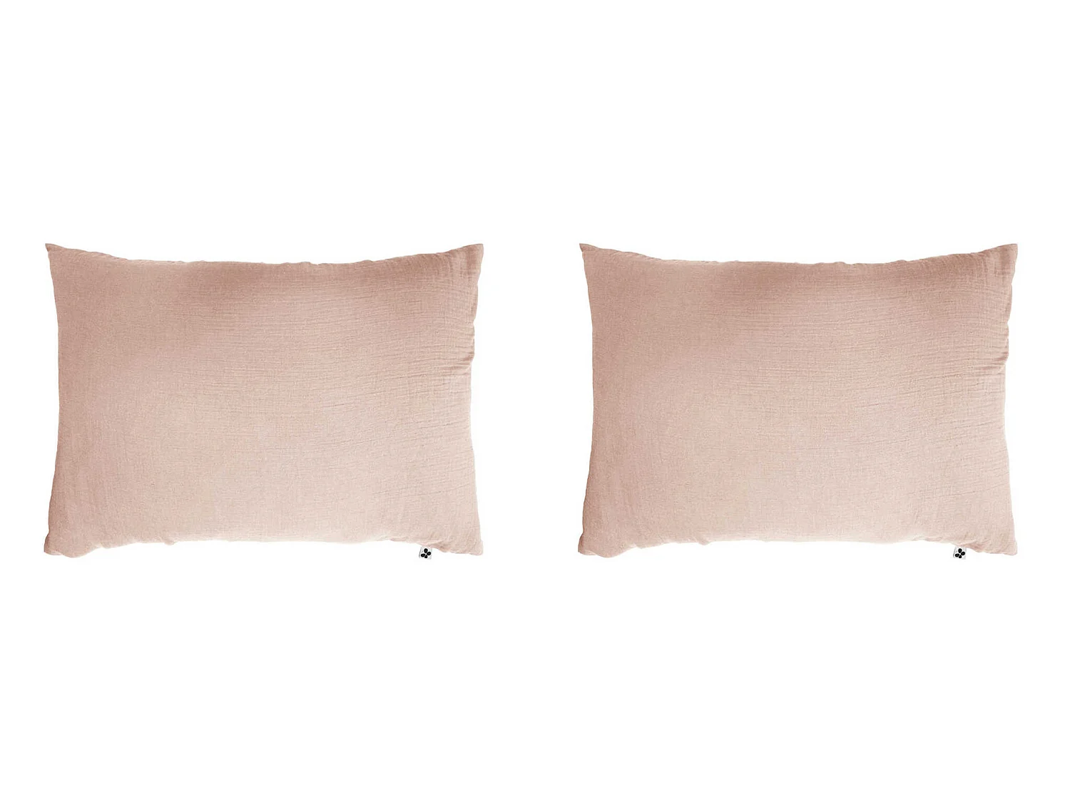 Lot de 2 taies d'oreillers double gaze de coton rose 50x70 cm