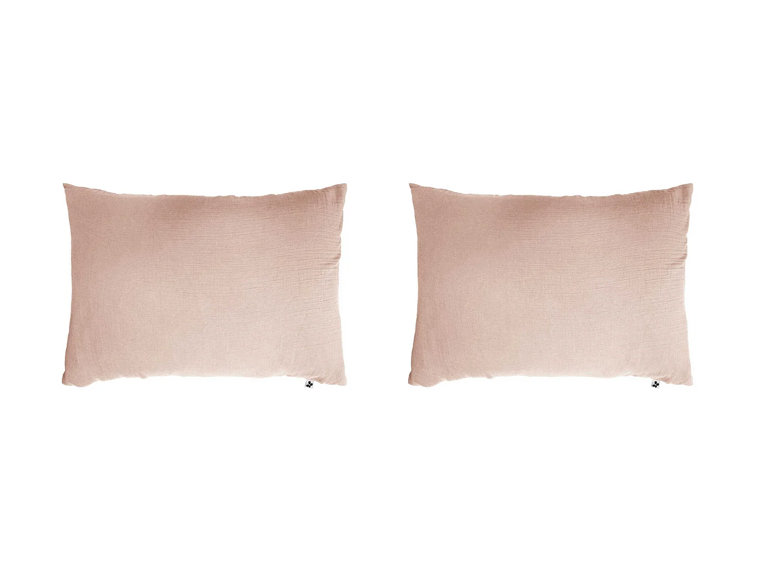 Lot de 2 taies d'oreillers double gaze de coton rose 50x70 cm