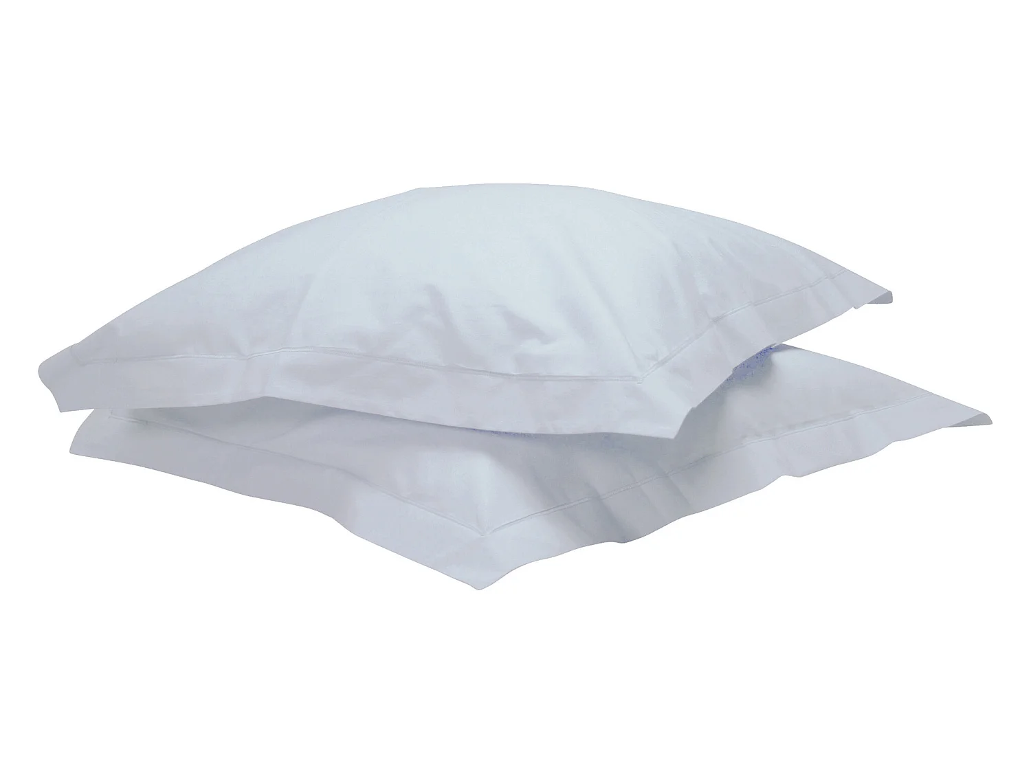 Lot de 2 taies d'oreillers blanches 100% coton 65x65