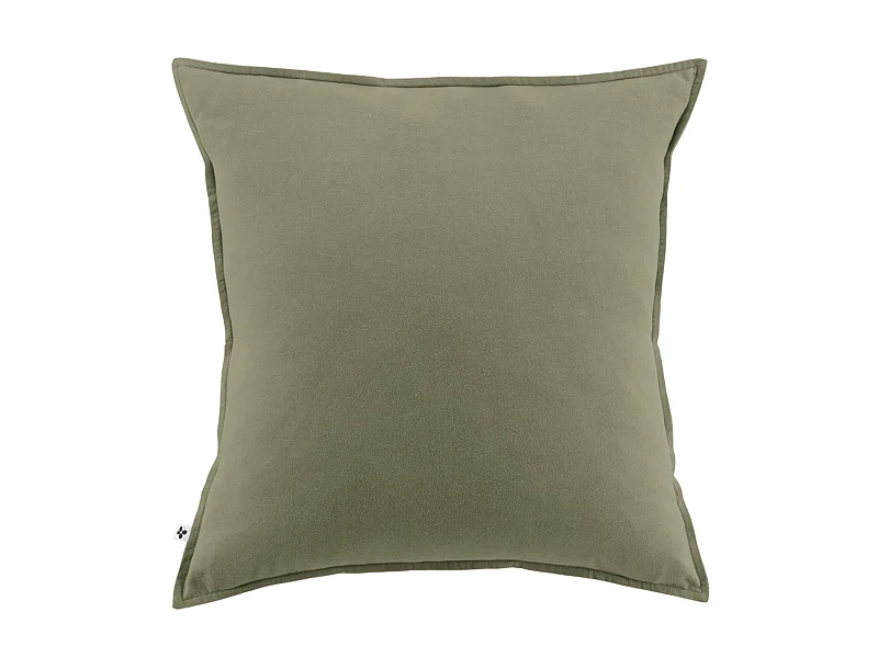 Taie d'oreiller flanelle kaki 63x63 cm