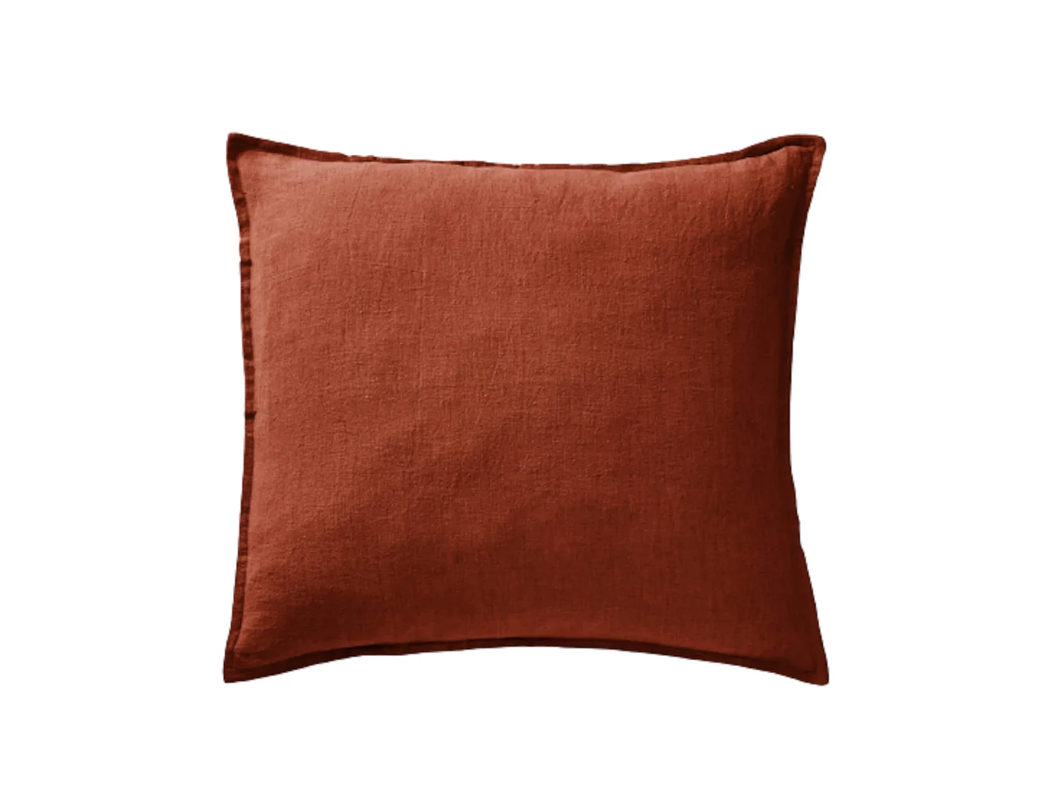 Taie d'oreiller lin lavé orange 60x60