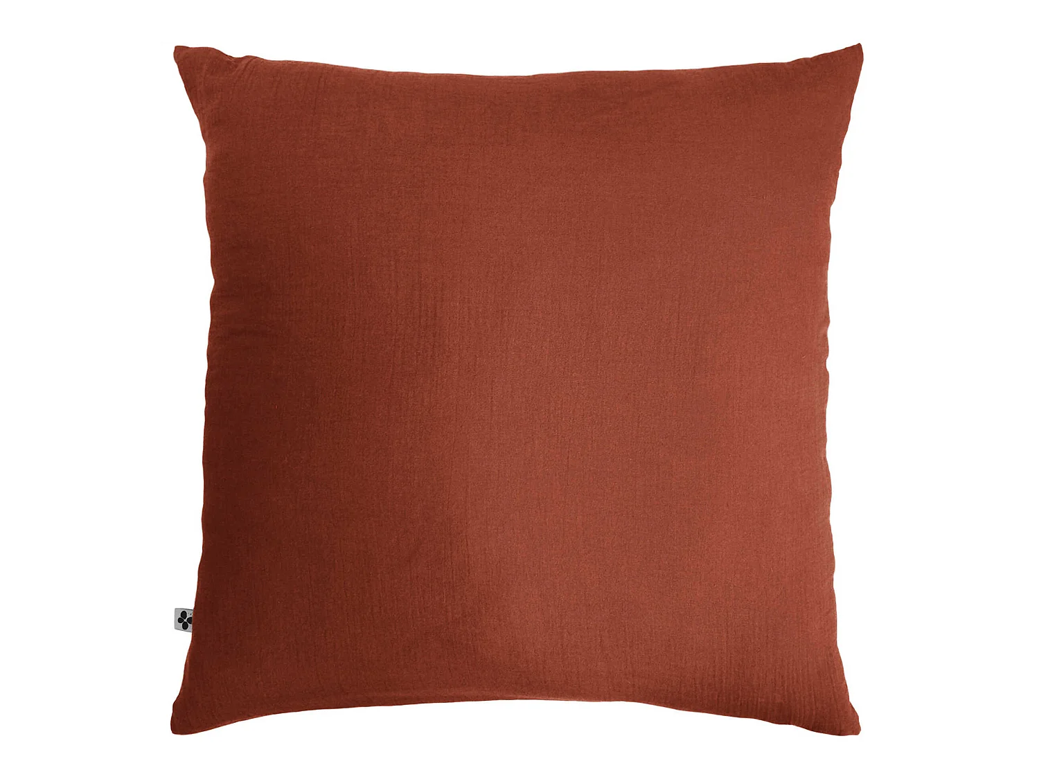Taie d'oreiller double gaze de coton orange terracotta 50x70 cm