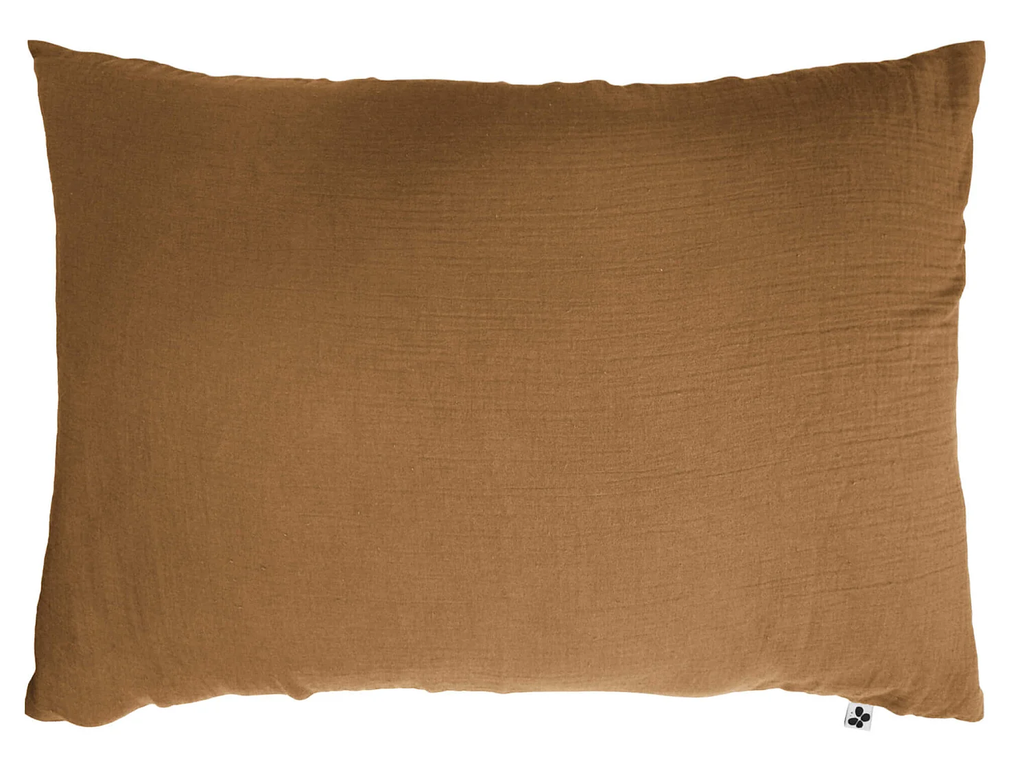 Taie d'oreiller double gaze de coton marron 50x70 cm