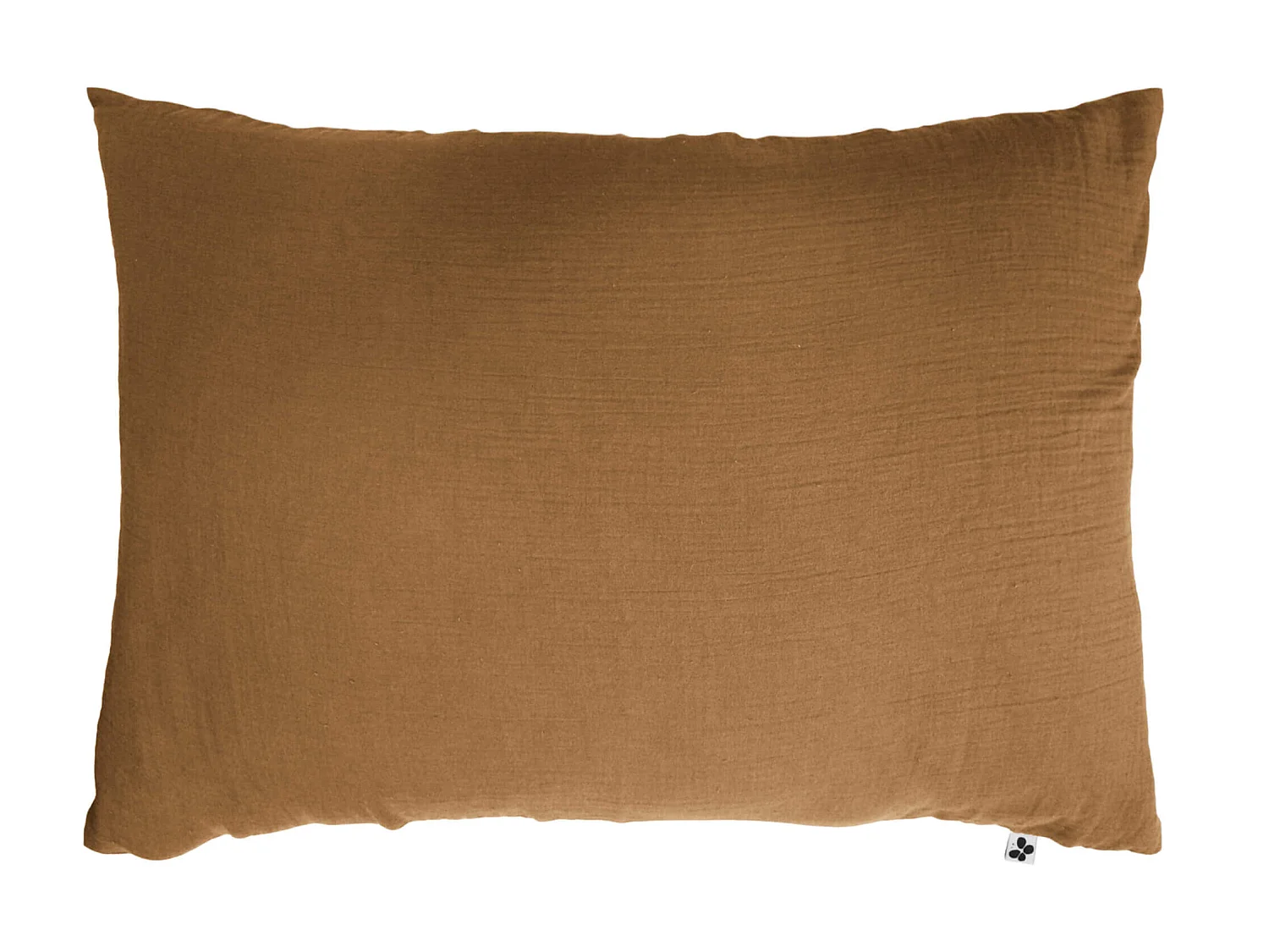 Taie d'oreiller double gaze de coton marron 50x70 cm