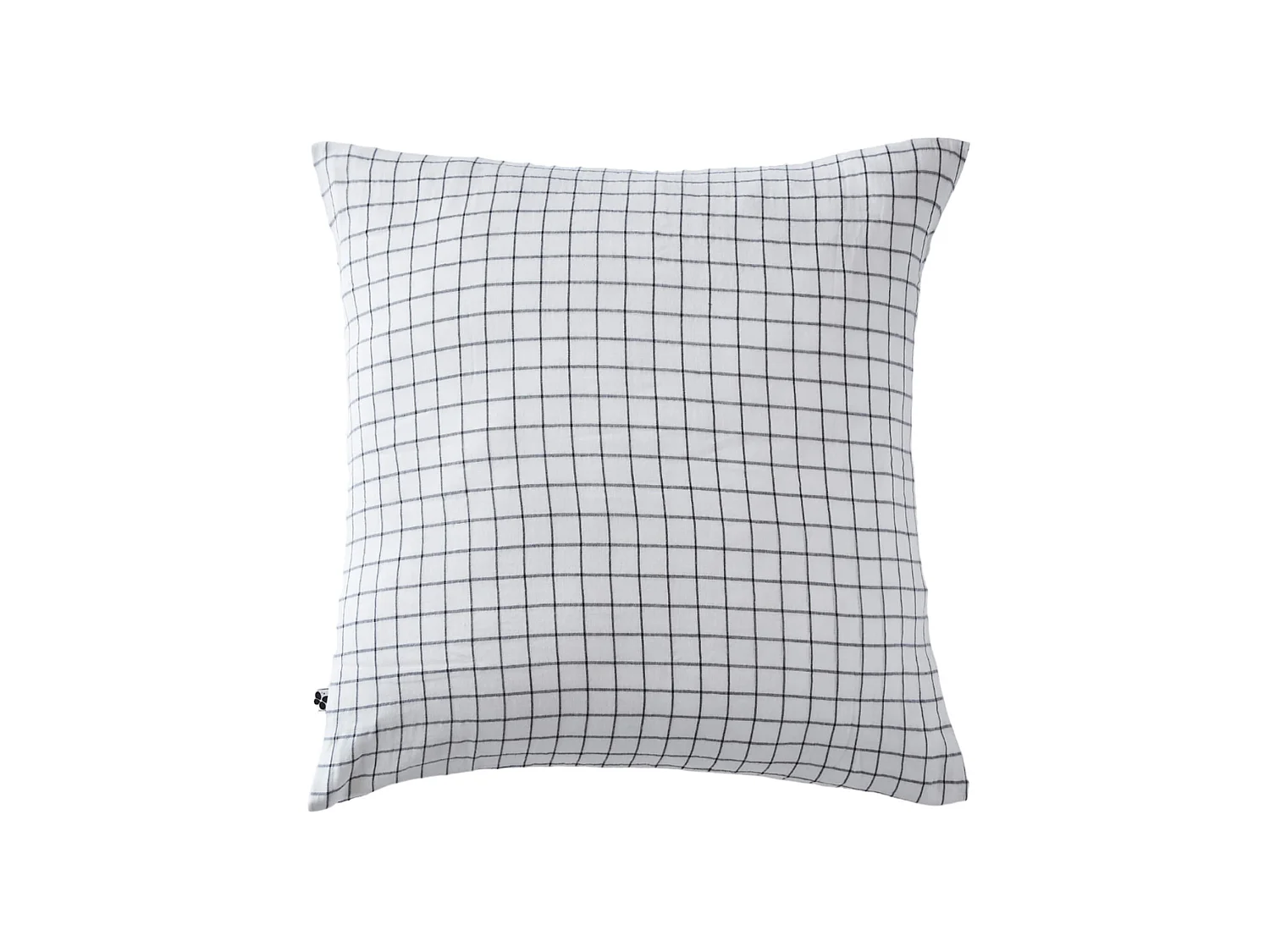 Taie d'oreiller à carreaux double gaze de coton blanc 60x60