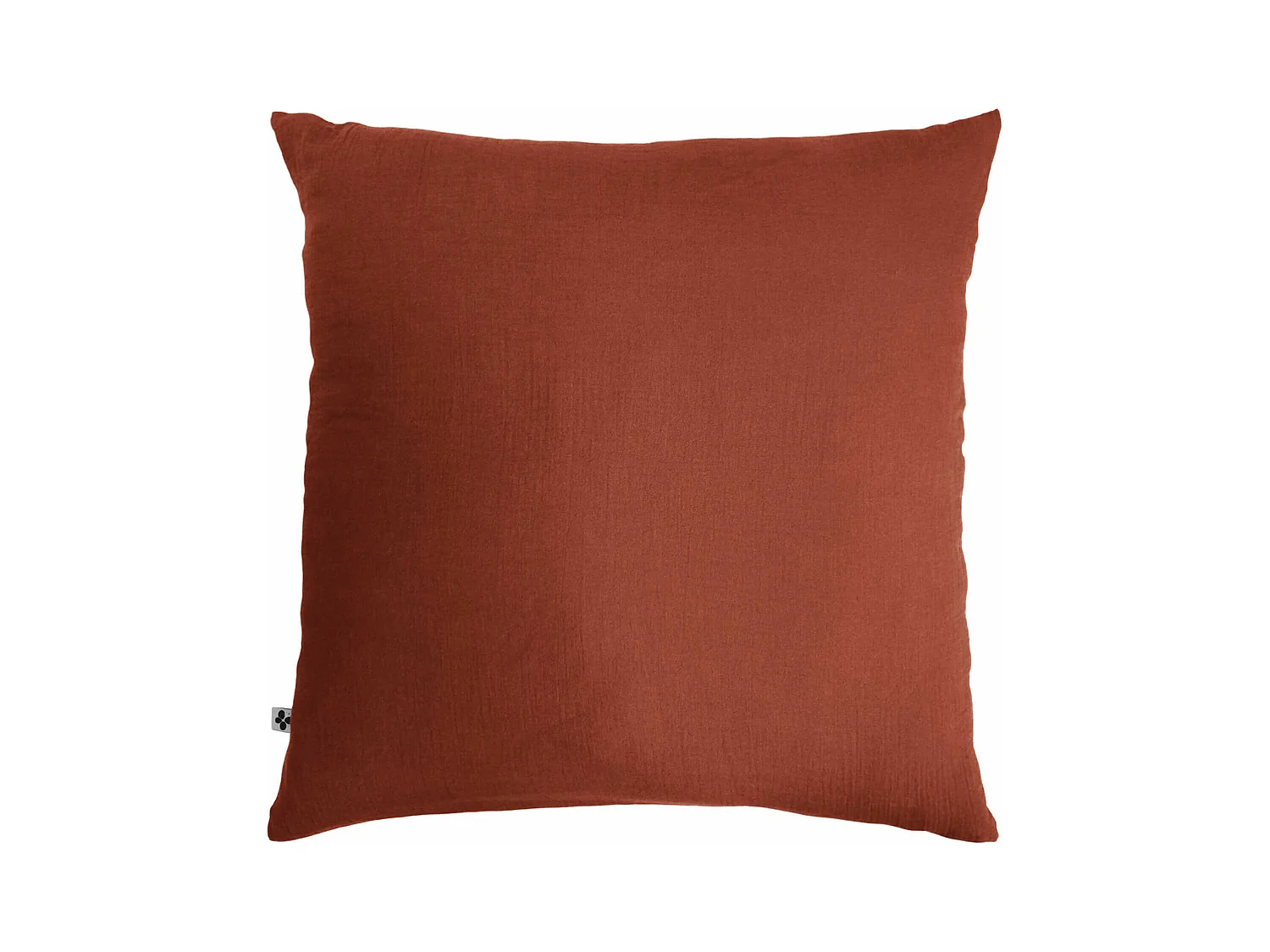 Taie d'oreiller double gaze de coton orange terracotta 60x60 cm
