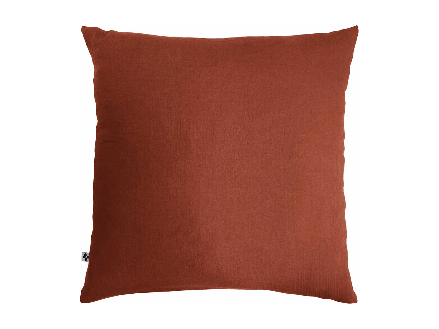 Taie d'oreiller double gaze de coton orange terracotta 60x60 cm