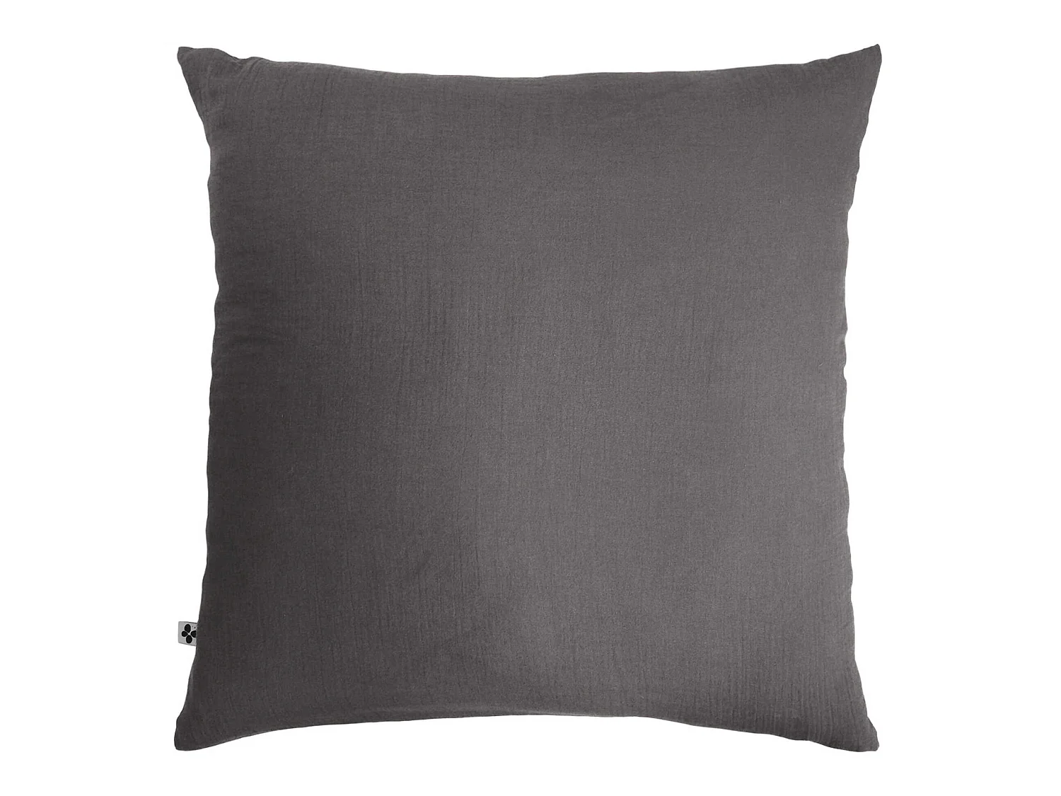 Taie d'oreiller double gaze de coton gris anthracite 60x60 cm