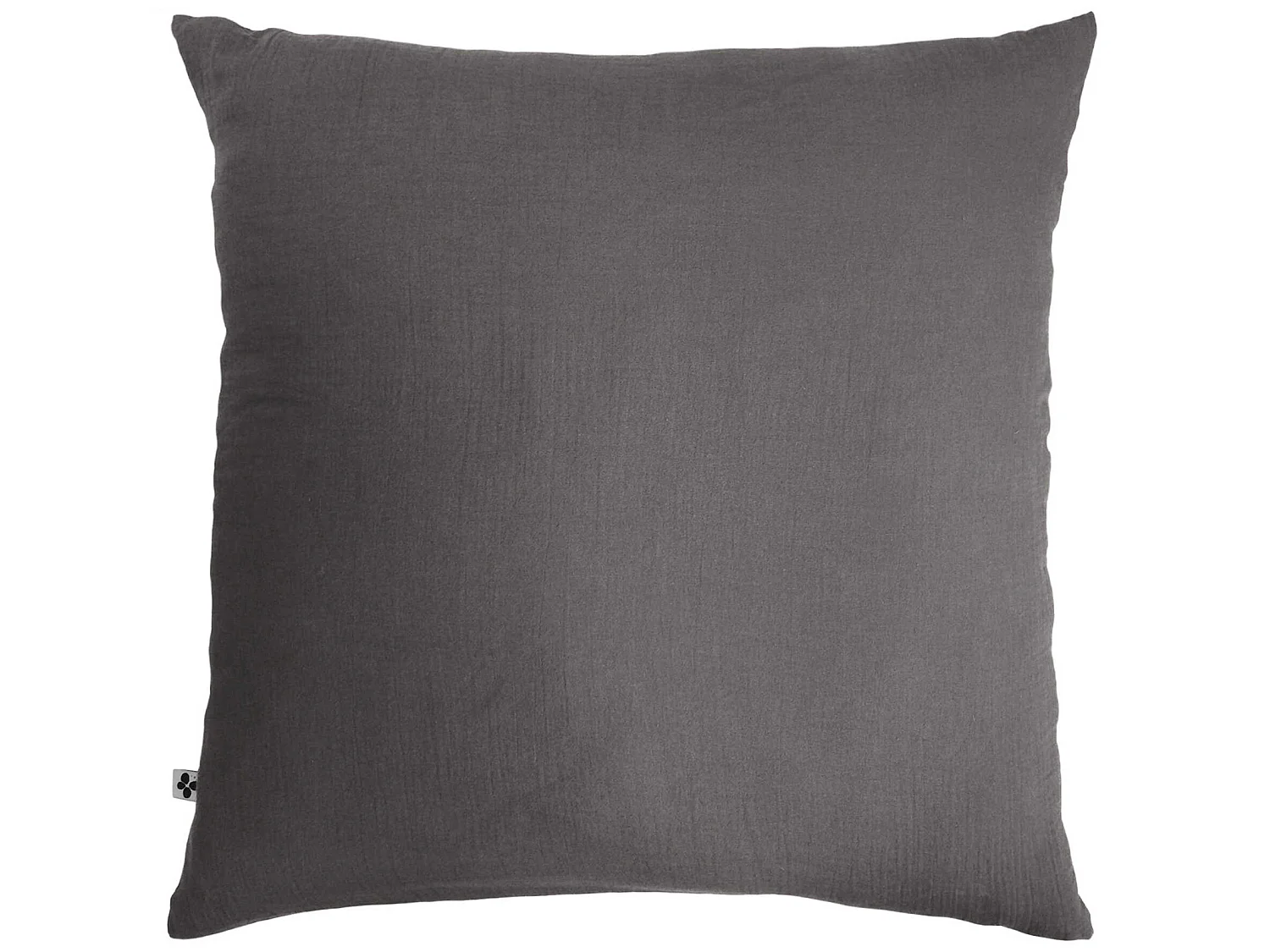 Taie d'oreiller double gaze de coton gris anthracite 60x60 cm
