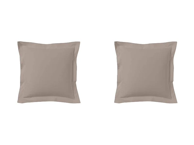 Lot de 2 taies d'oreillers percale lin 65x65 cm