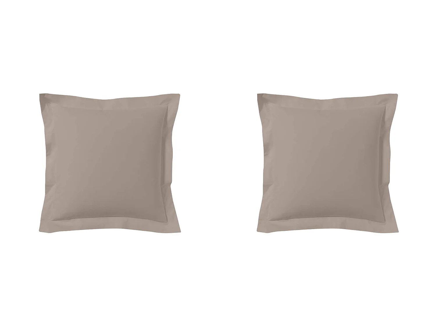 Lot de 2 taies d'oreillers percale lin 65x65 cm