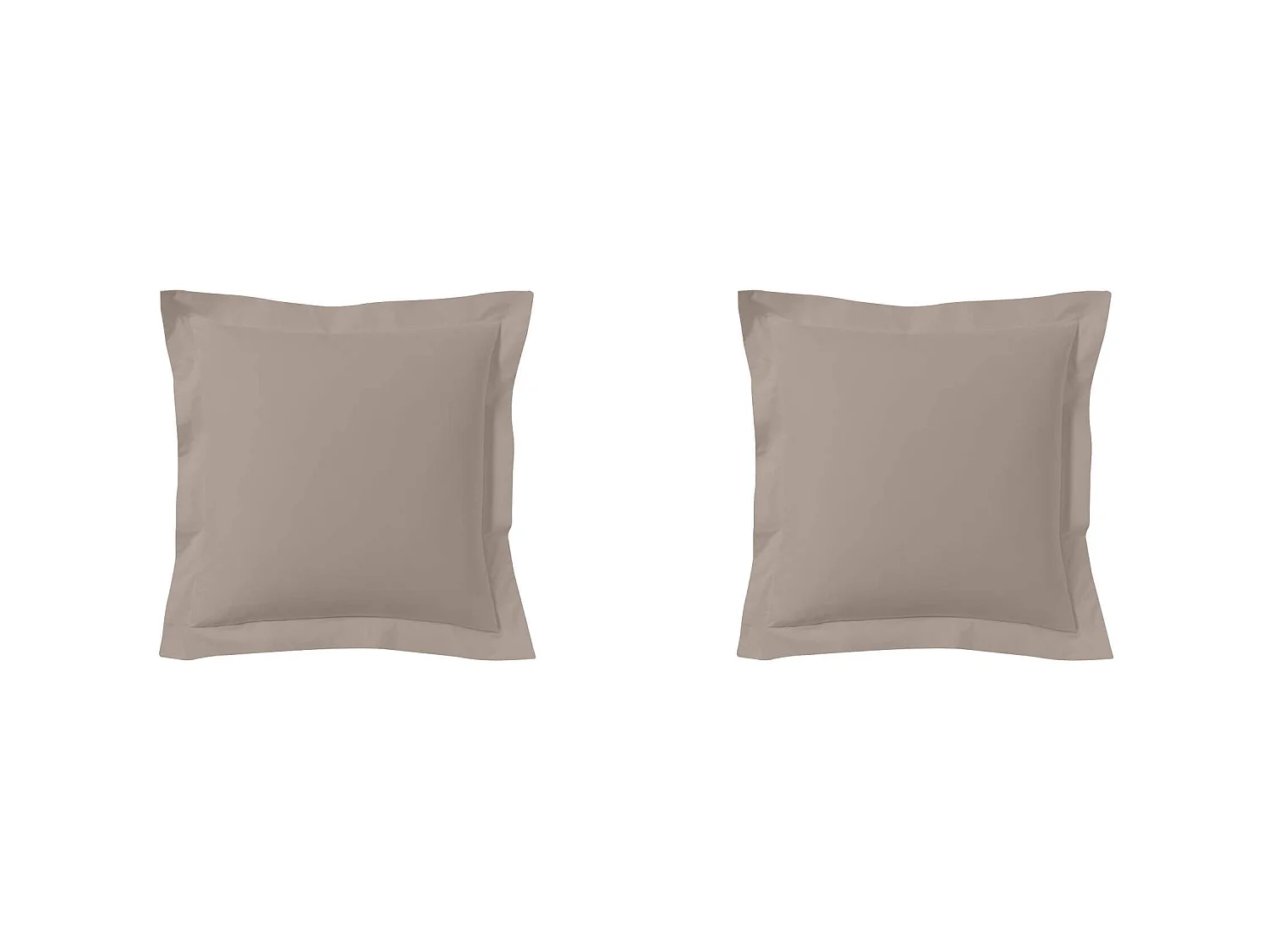 Lot de 2 taies d'oreillers percale lin 65x65 cm