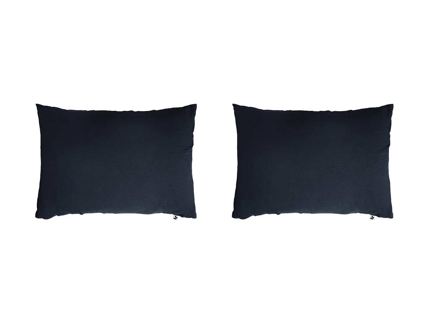 Lot de 2 taies d'oreillers double gaze de coton marine 50x70 cm